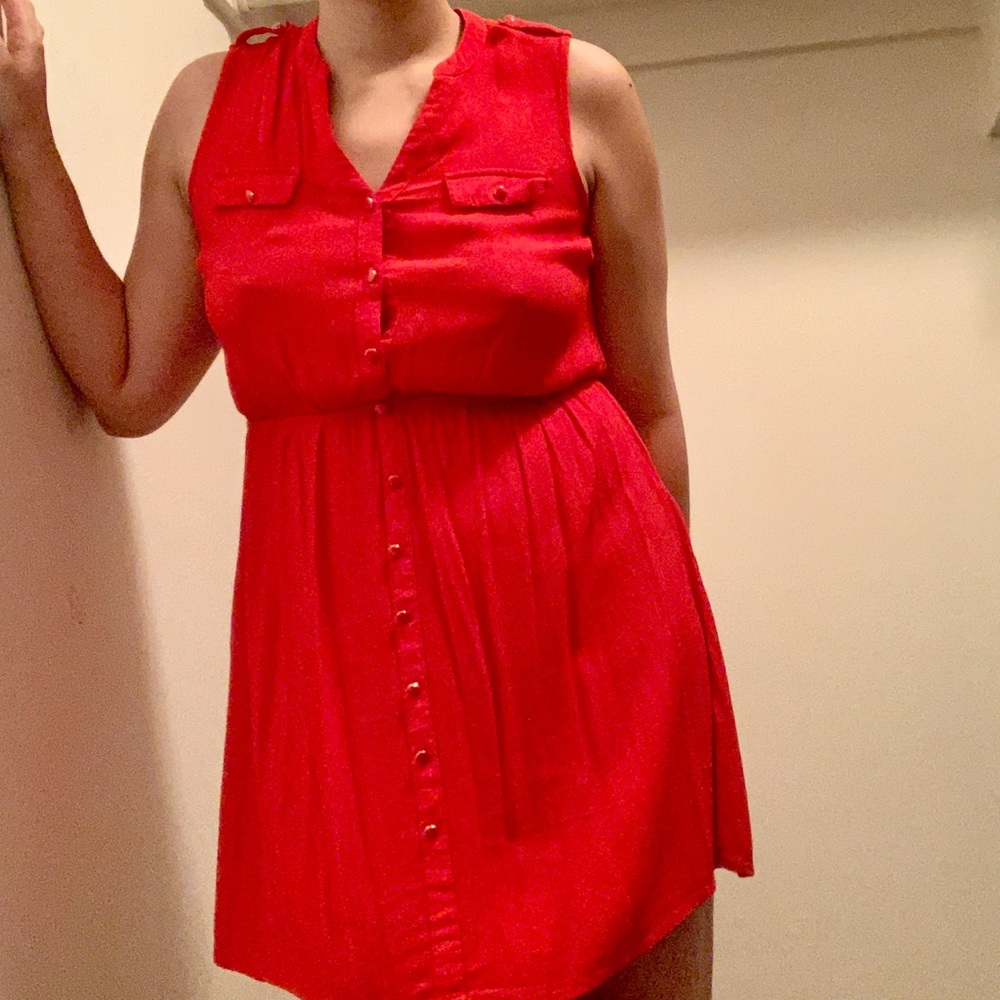 Charlotte Russe Red Cinched Waist Dress